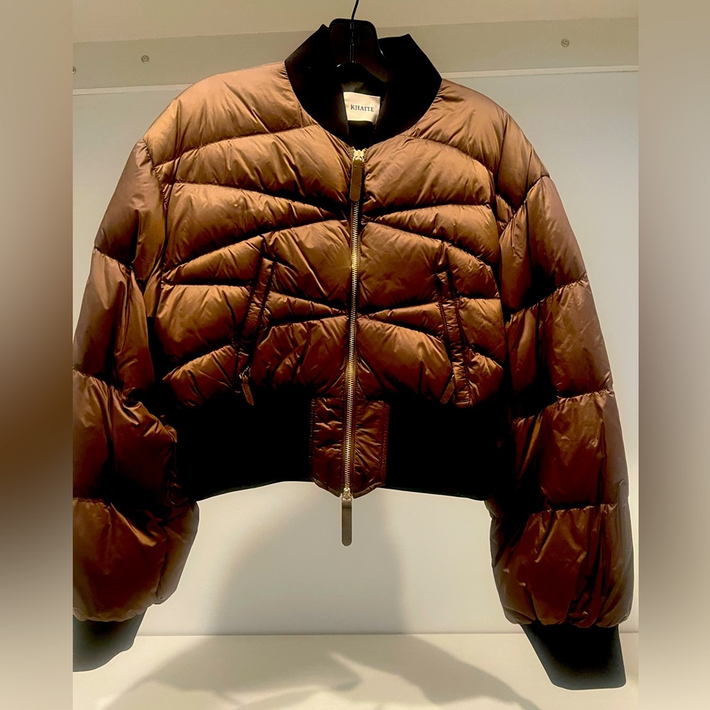 Khaite Janet Brown Green  Puffer Jacket coat M